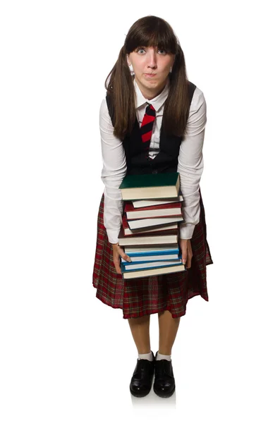 Funny nerd student isolated on white — Stock Photo, Image