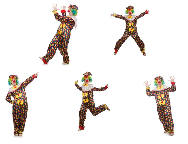 Sada fotografií klaunů izolovaných na bílém — Stock fotografie