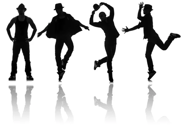 Silhouetten van dansers in dansconcept — Stockfoto