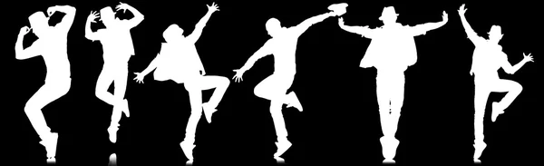 Silhouetten van dansers in dansconcept — Stockfoto