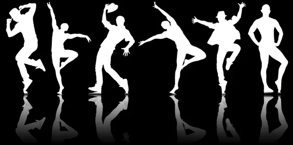 Силуэты танцоров в концепции танца — стоковое фото