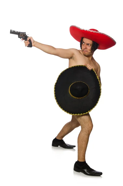 Nahý mexický muž izolovaný na bílém — Stock fotografie