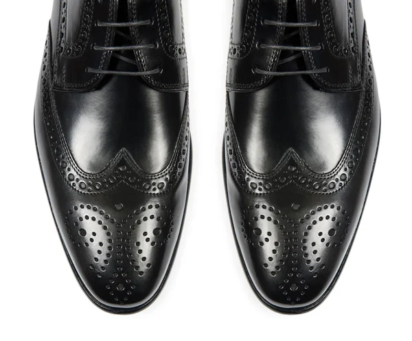 Tips på manliga skor isolerade på vitt — Stockfoto