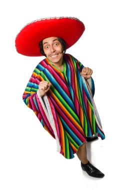 Çıplak Meksikalı adam beyazların üzerinde izole edilmiş.