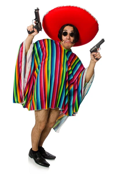 Hombre mexicano desnudo aislado en blanco — Foto de Stock