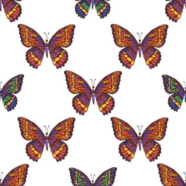 desen renkli kelebek ile