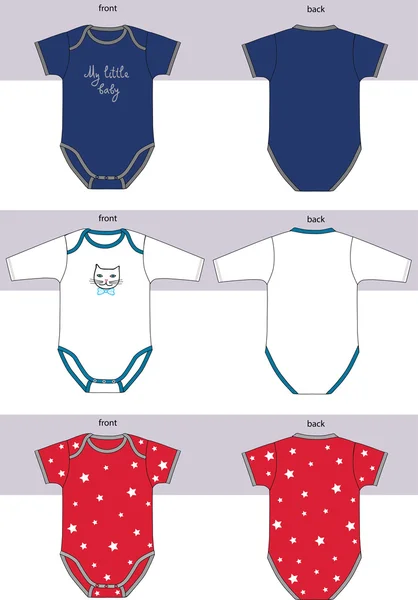 Nyfödda babykläder för pojkar och flickor — Stock vektor