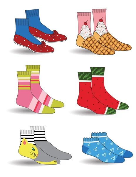 Set of socks for girls — Stock Vector