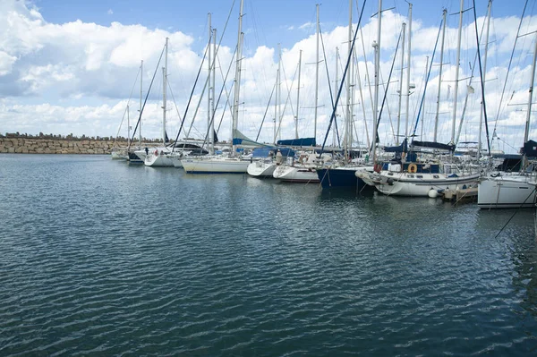 Célèbre Herzliya Marina Avec Voiliers Israël — Photo