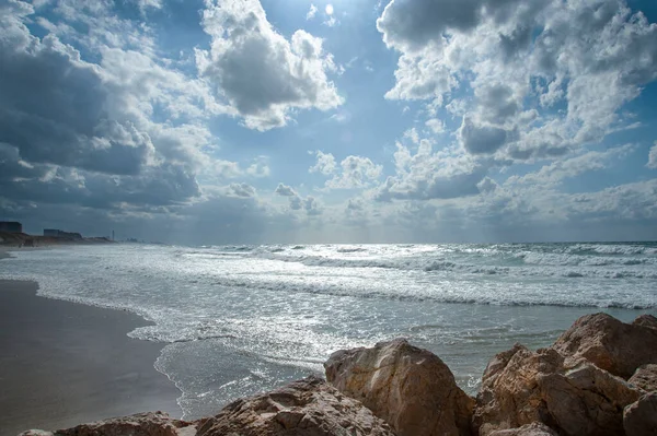 Vue Sur Mer Méditerranée Herzliya Israël — Photo