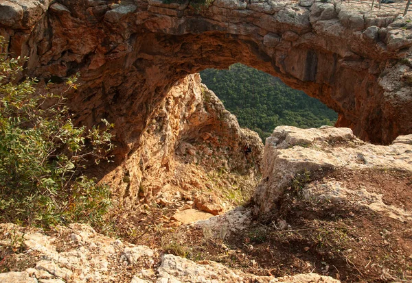 Keshet Grotten Rainbow Hulen Eller Arch Hulen Israel – stockfoto