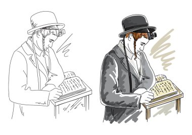  Hasidik Yahudi bir çocuğun çizimi..