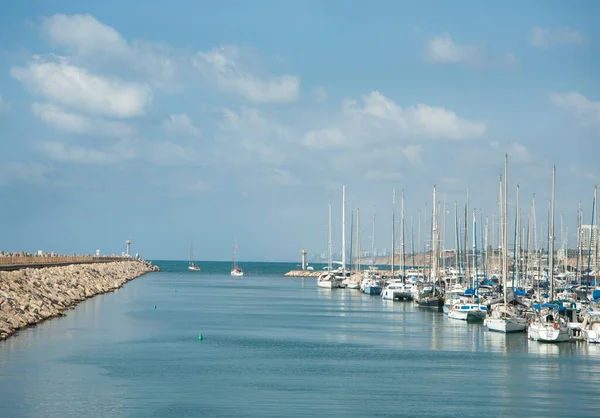 Famosa Marina Herzliya Com Veleiros Israel — Fotografia de Stock