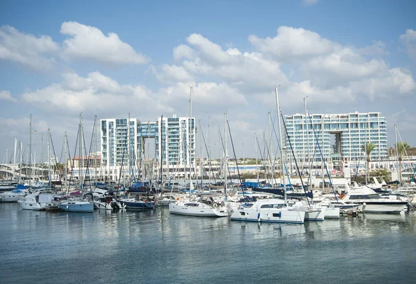 Célèbre Herzliya Marina Avec Voiliers Israël — Photo