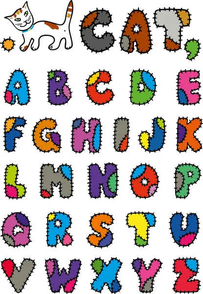 Définir les lettres patchwork — Image vectorielle