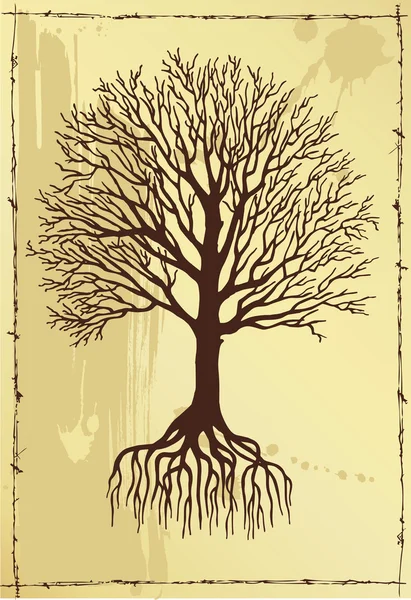 Árbol con raíces — Vector de stock