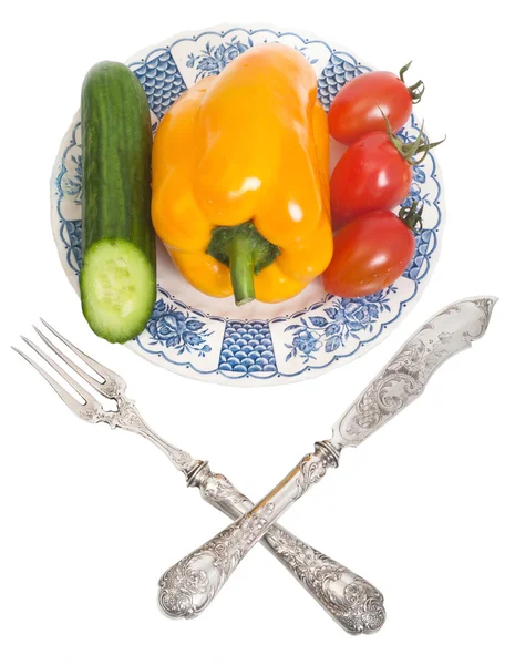 Ripe vegetables on plate — Stock Photo, Image
