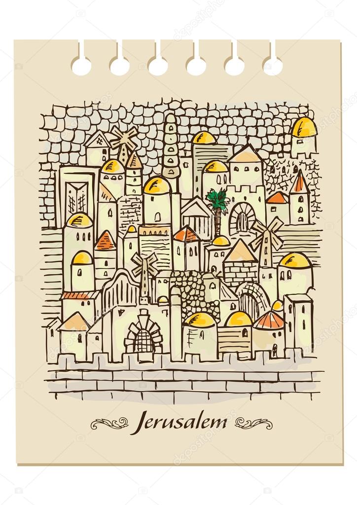 hand drawing Jerusalem