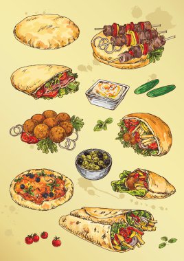 bej renkli arka plan üzerinde lezzetli pide