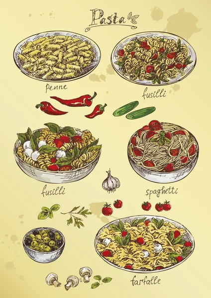Ручная паста — стоковый вектор
