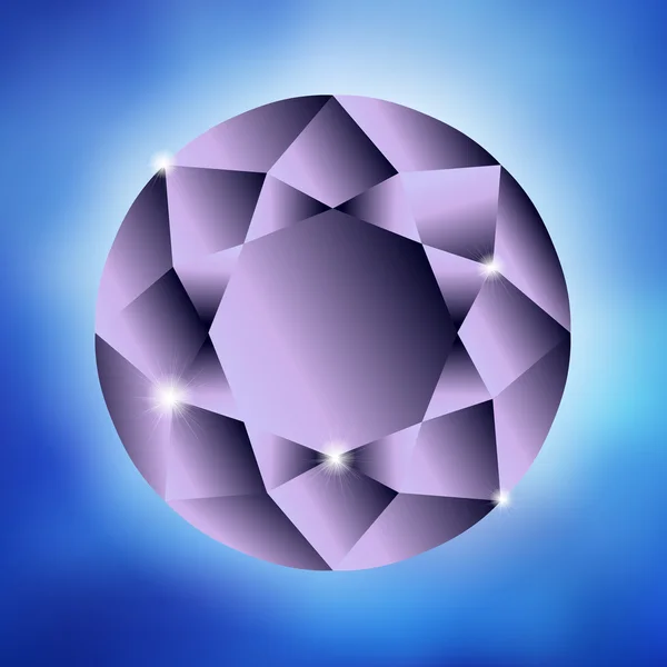 Diamante púrpura grande — Vector de stock