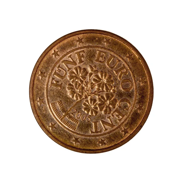 Fünf-Cent-Münze Österreich — Stockfoto