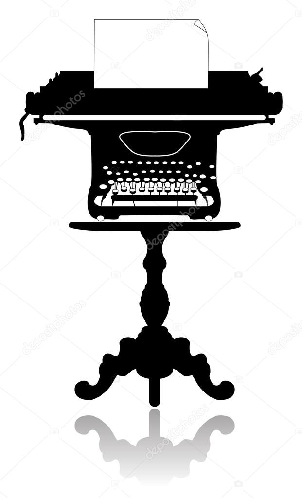 Typewriter on the coffee table