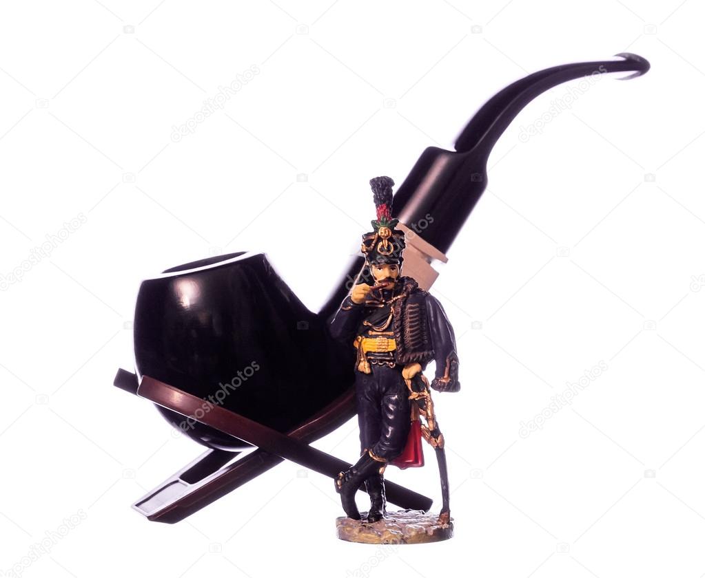 Figure of a hussar and Smoking pipe