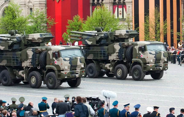 MOSCOW - 6 May 2010: Pantsir-S1  range surface-to-air missile. D — Stock Photo, Image