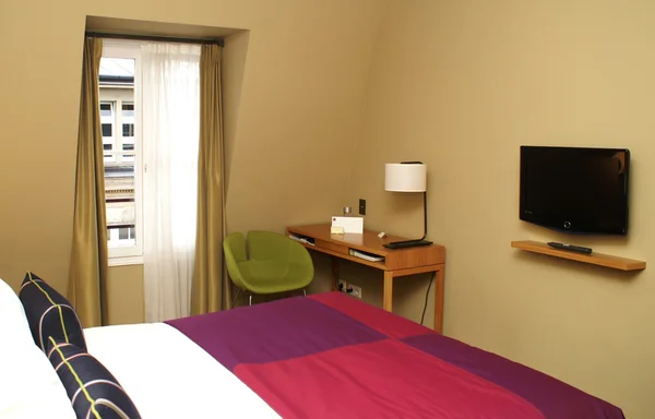 Oteldeki Yatak Odası Oda — Stok fotoğraf