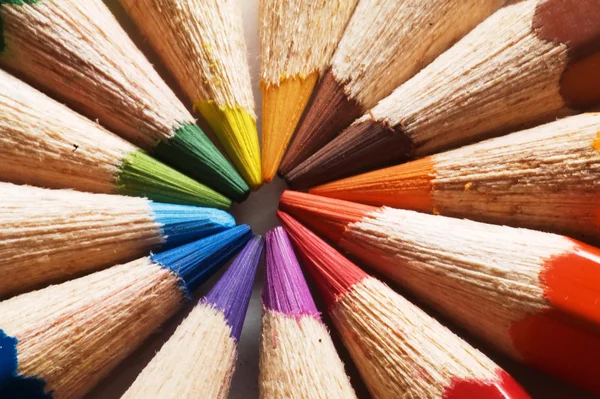 Nombreux Crayons Multicolores Tout Près — Photo
