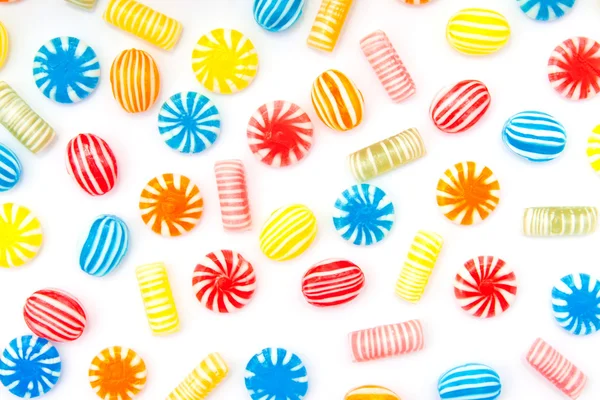 Many Different Color Candies White — Stock Photo, Image