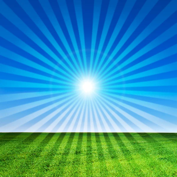 Beautiful Landscape Green Grass Blue Sky Stock Picture