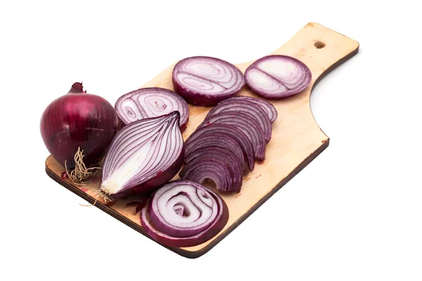 Chop onion rings on the board Stock Photo