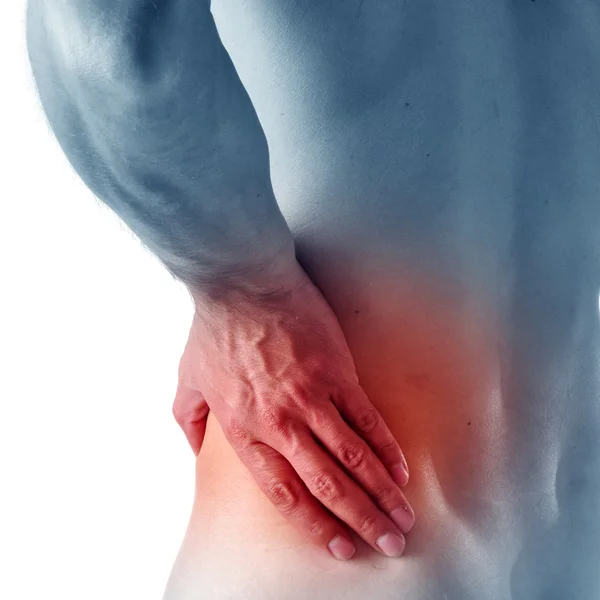 Close View Acute Pain Male Back — Stock Photo, Image