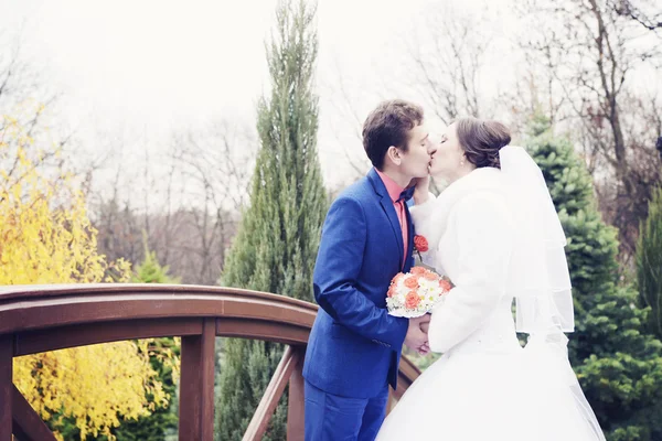 Matrimonio coppia posa insieme — Foto Stock