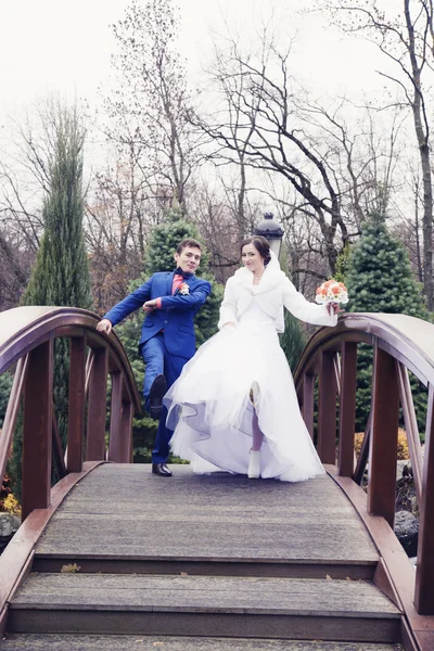 Couple de mariage posant ensemble — Photo