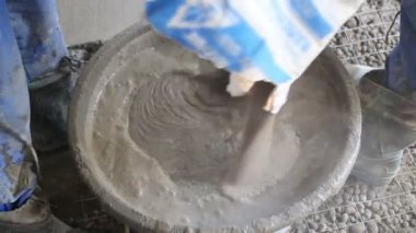 Beton harç hazırlama gumboots işçi 