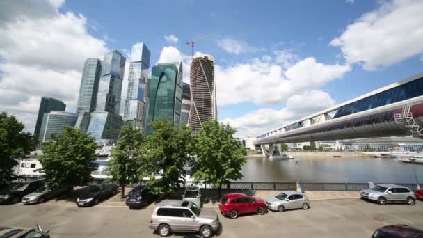 Biznesowe złożonych Moscow City. — Wideo stockowe