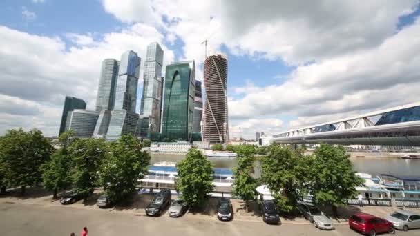 Biznesowe złożonych Moscow City — Wideo stockowe