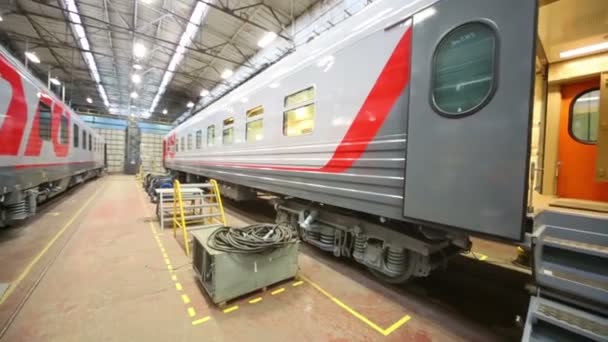 New wagons in Tver Railway — Stock Video