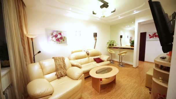 Interior of room in modern flat — Stock Footage Interior of room in modern flat Stock Footage