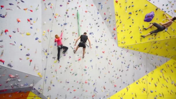 Personas involucradas en la escalada — Vídeo de stock