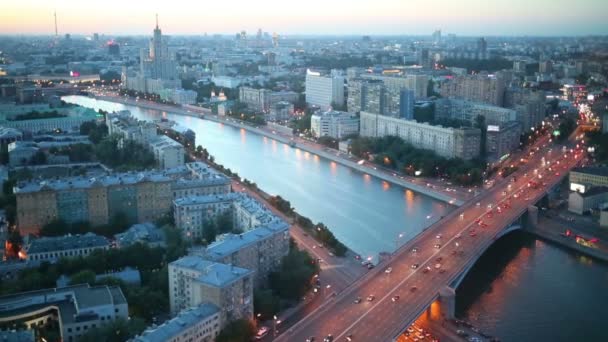 Москви-ріки та міський пейзаж — стокове відео