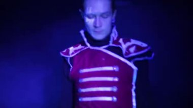 adam samuray kostüm parlaklık sopa ile