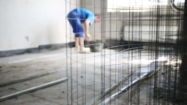 beton zemin ve işçi dökme