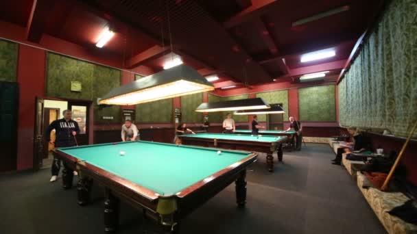 Aula Billiard Modern di sanatorium Kolontaevo . — Stok Video