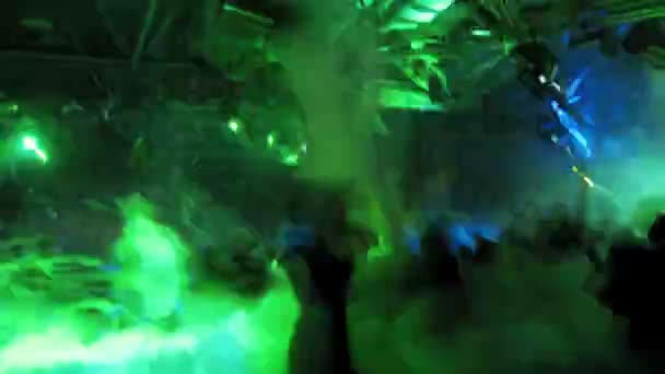 People dancing on foam party — Stock Video