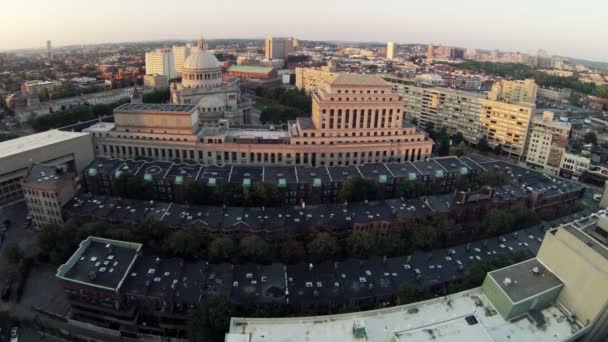 Boston city med trafik — Stockvideo