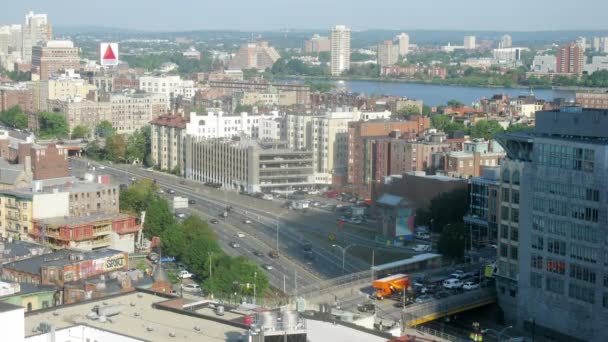 Boston City mit Verkehr — Stockvideo
